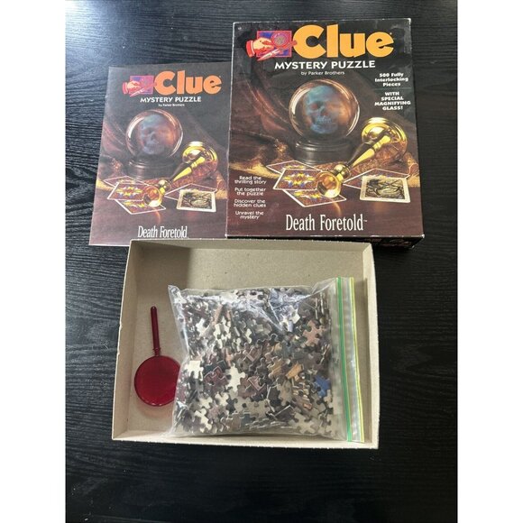 CLUE MYSTERY PUZZLE Death Foretold 500 Piece in Box COMPLETE with Decoder 1994 - Picture 8 of 9